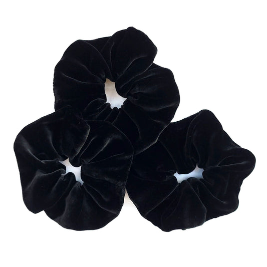 Pack of  6 | 12 Velvet Black Trending Scrunchies for Girls & Women hair