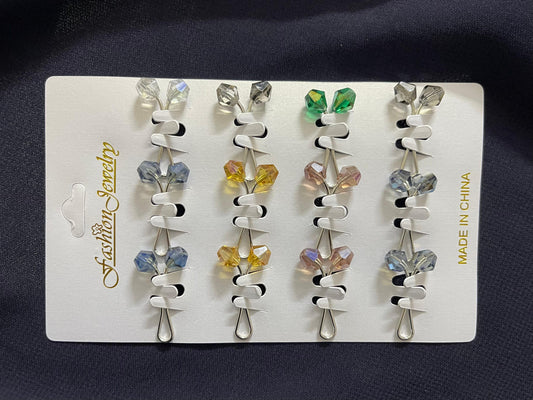 Pack Of 4Pc | 8Pc | 12Pc Crystal Hijab Clip Scarf Trending Pins Clips Brooch For Women Headscarf
