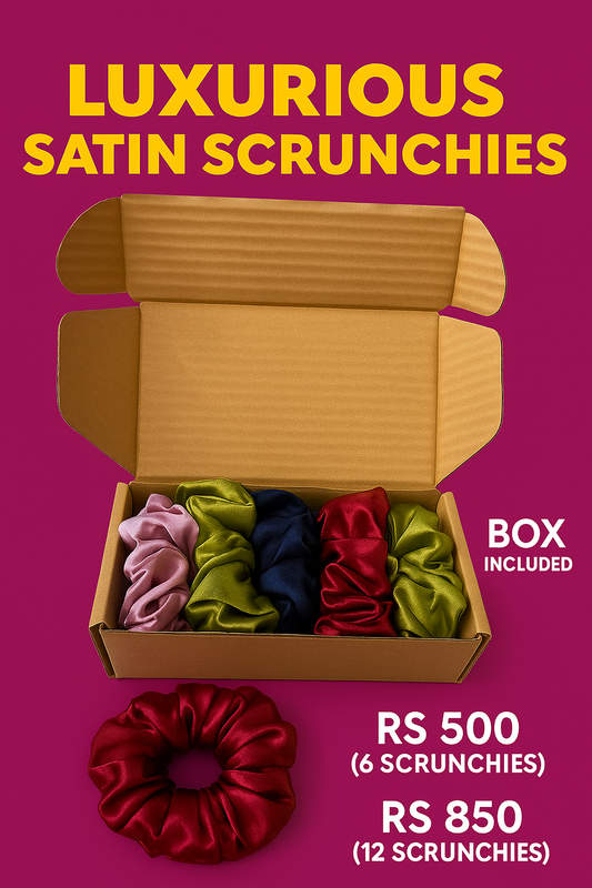 Medium Size Handmade Silk Scrunchies With Box