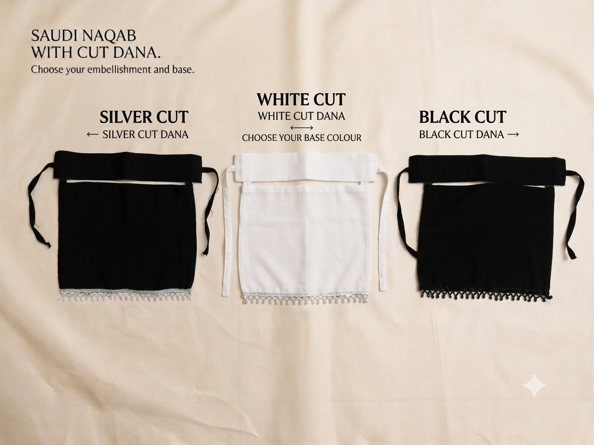 Cut Moti Dana Saudi Naqab With Forhead Hard (Bukram)