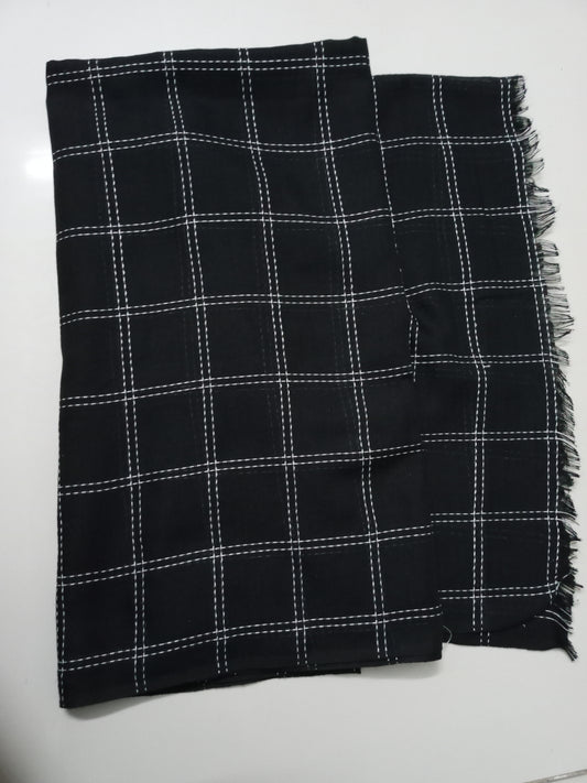 Basic Black Check Style Hijab