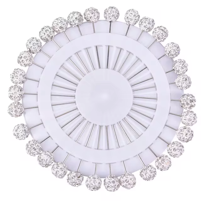 White Crystal Ball Pinns Length 2.5 Inch