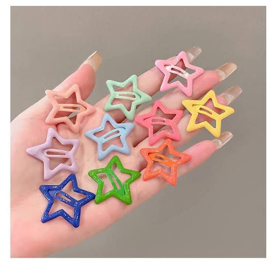 Star Hair Clip Plain And Dotted