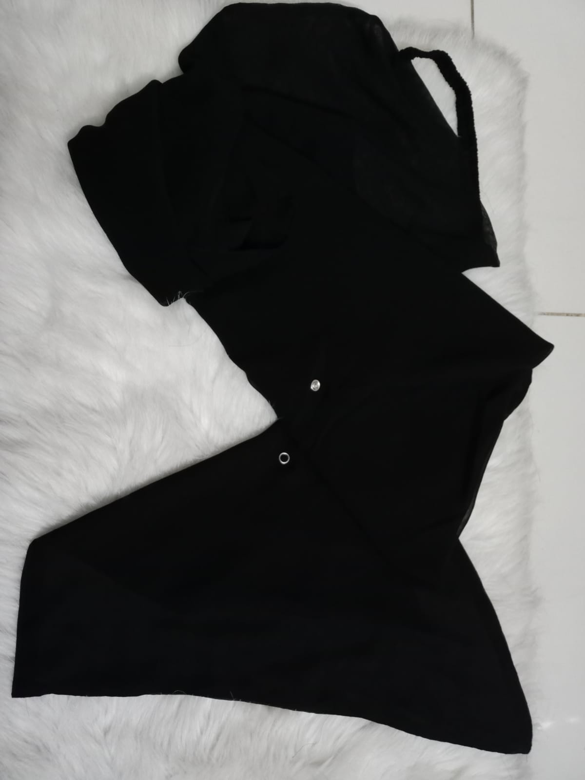 Misri Hijab With Attached Elastic Niqab with same color head undercap