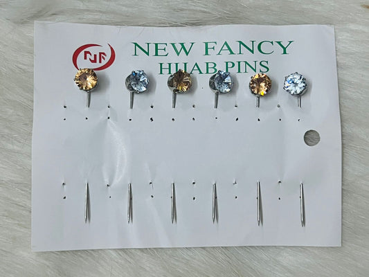 Rhine Stone Hijab Pins (6 Pins)