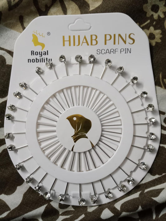 White Pearl Hijab-Scarf-Burka-Stoler Pins (2 Inch Length) D#2