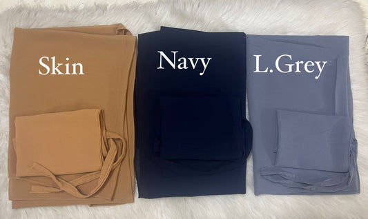 Buy Any 2,3,4,5 & 6 Cheffon Hijab + Matching Naqab (Choose Your Own Color)