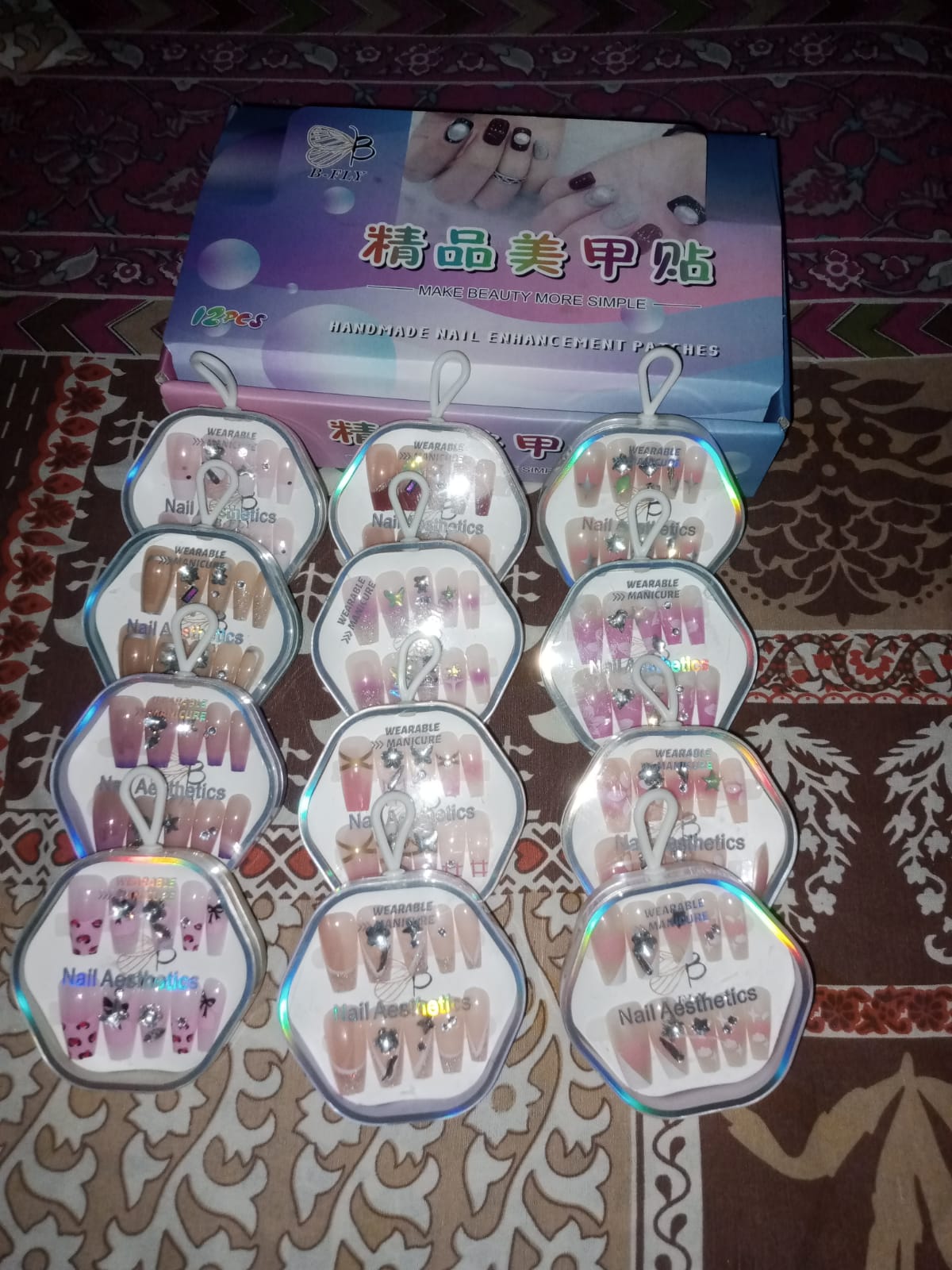 Fancy Nails Box In Cute Packing With Sticker And Nail Filer