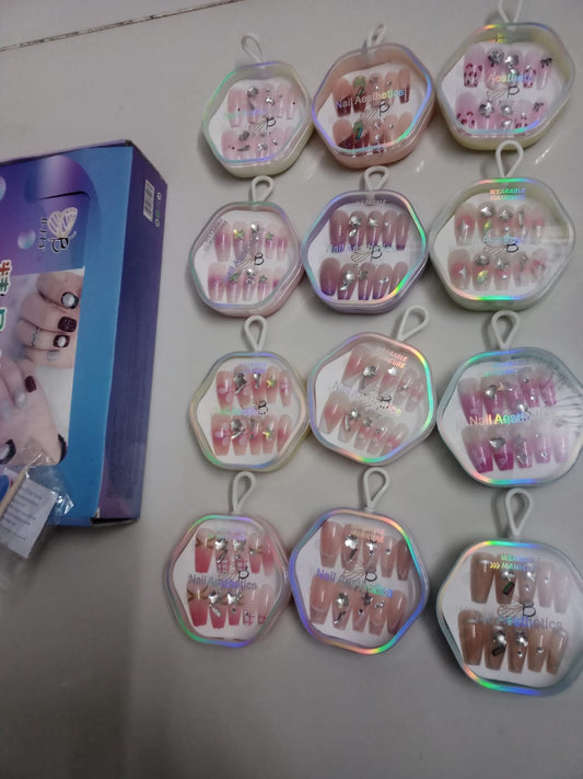 Fancy Nails Box In Cute Packing With Sticker And Nail Filer