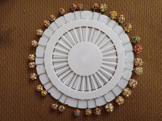 Golden Crystal Ball Hijab Pins (30 Pins)