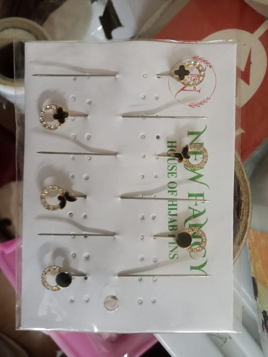 Black Clover Hijab Pins (6 Pins)
