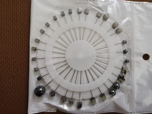 Mettalic (30) Pins 2.5 Inch Hijab | Scarf | Safety Pins | For Burka Stoller Dupatta